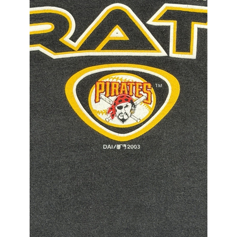 Vintage 2003 True Fan Pittsburgh Pirates Tee Shirt Mens XL Black Gold MLB - Picture 5 of 7